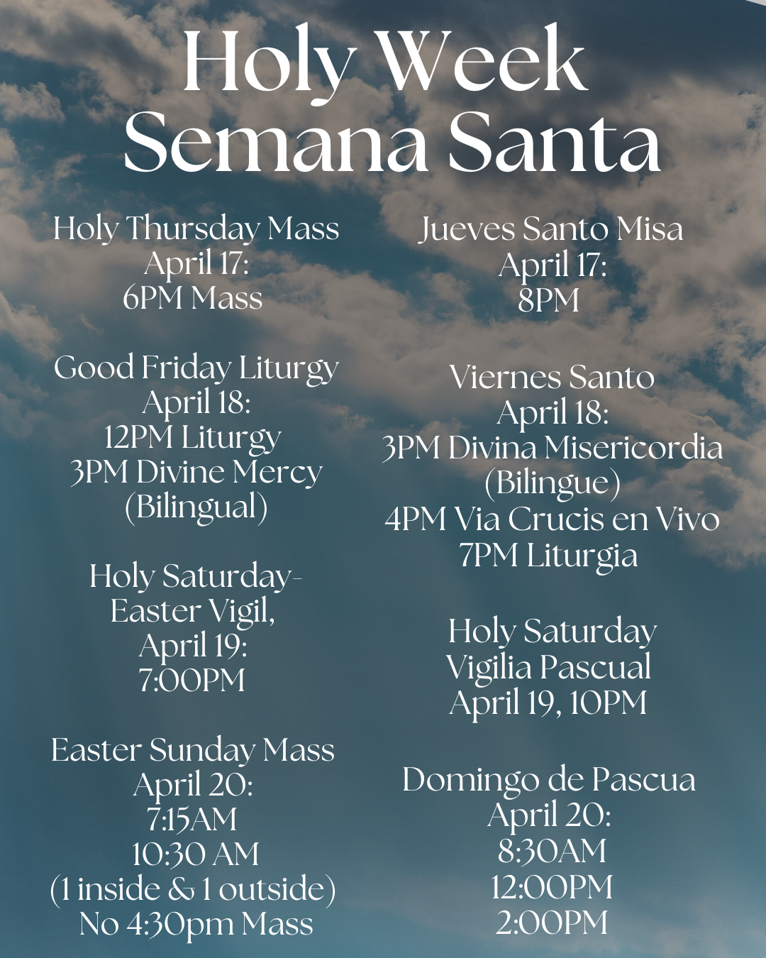 Holy Week Easter Schedule